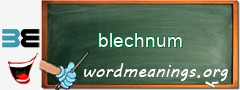 WordMeaning blackboard for blechnum